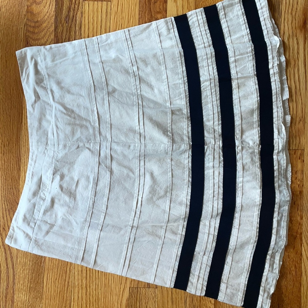 Elegant Beige Skirt with Black Stripes